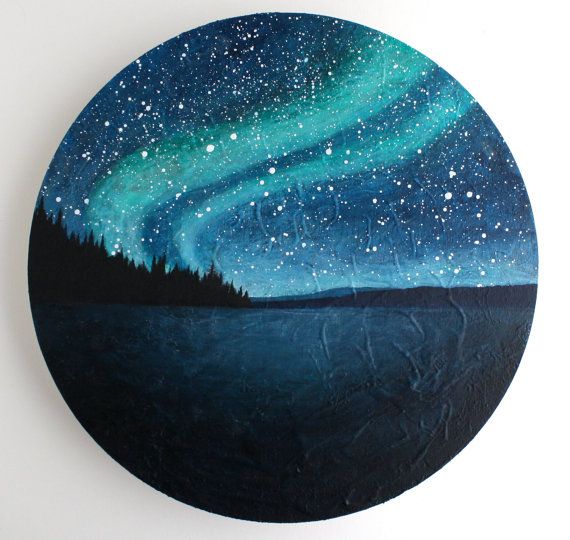 570x540 Northern Lights Circle Painting Northern Lights - Painting Circle