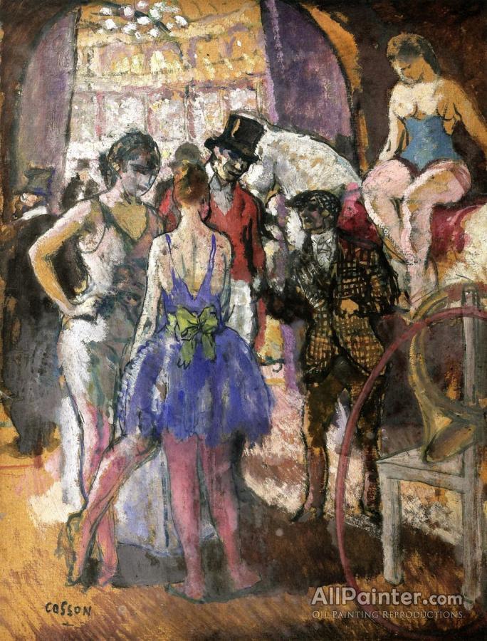684x900 Jean Louis Marcel Cosson Backstage At The Circus Oil Painting - Painting Circus