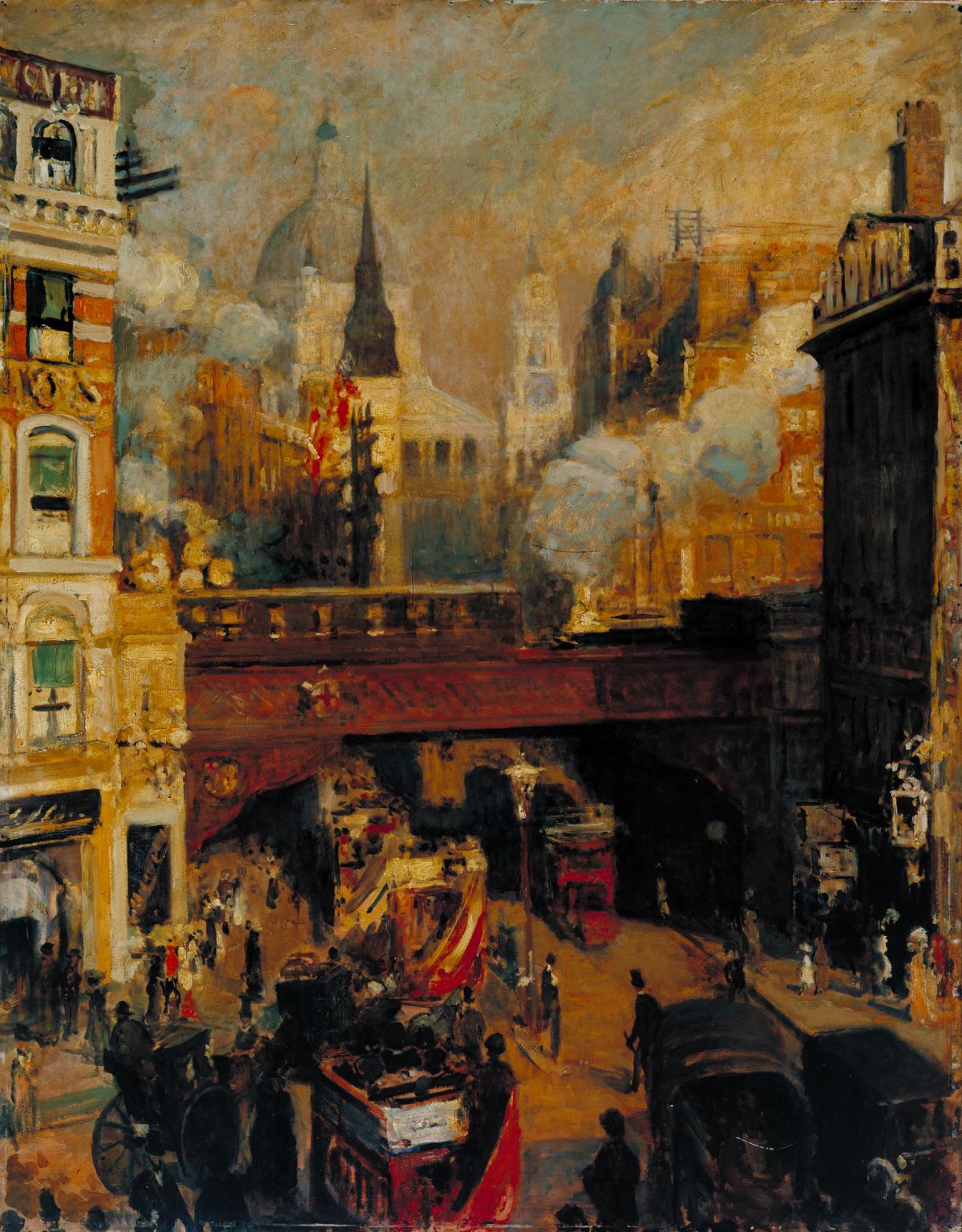 1200x1536 Ludgate Circus Entrance To The City (November, Midday)', Jacques - Painting Circus