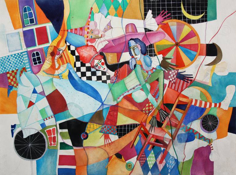770x570 Saatchi Art Circus Painting By Vassia Alaykova - Painting Circus