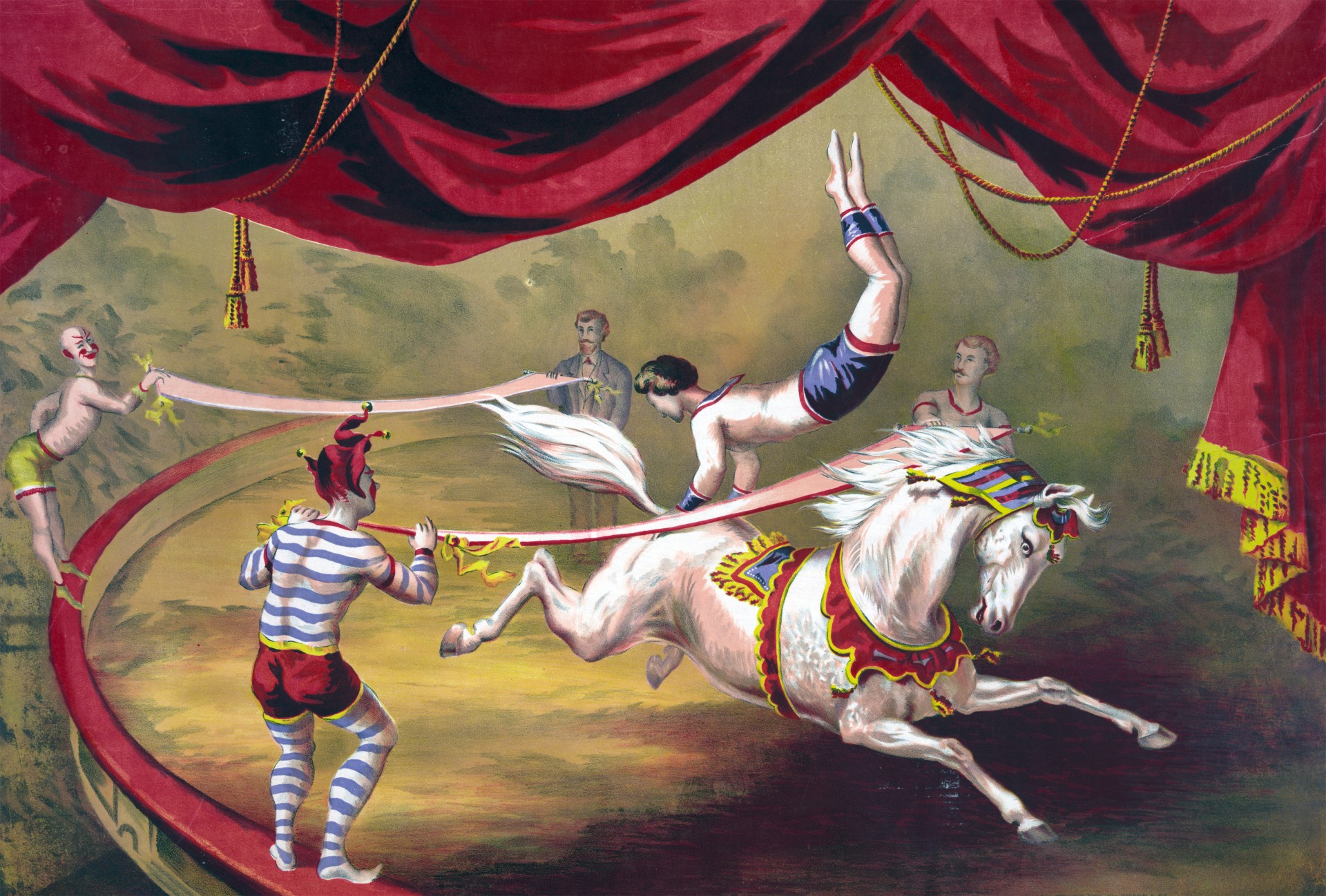 1920x1298 Circus Horse Acrobat Painting Free Stock Photo - Painting Circus