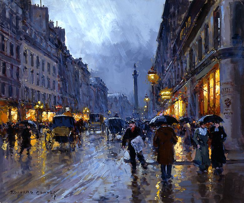 782x650 Edouard Leon Cortes Paris Ii Rue De La Paix, Place Vendome - Painting City Place
