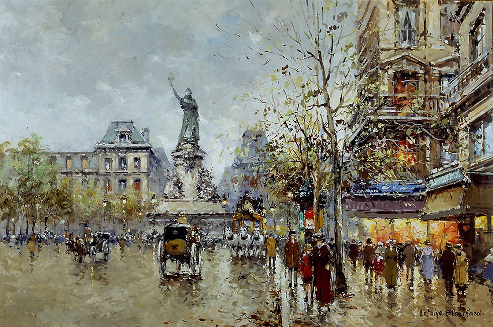 980x650 Place De La Republique Painting Antoine Blanchard Oil Paintings - Painting City Place