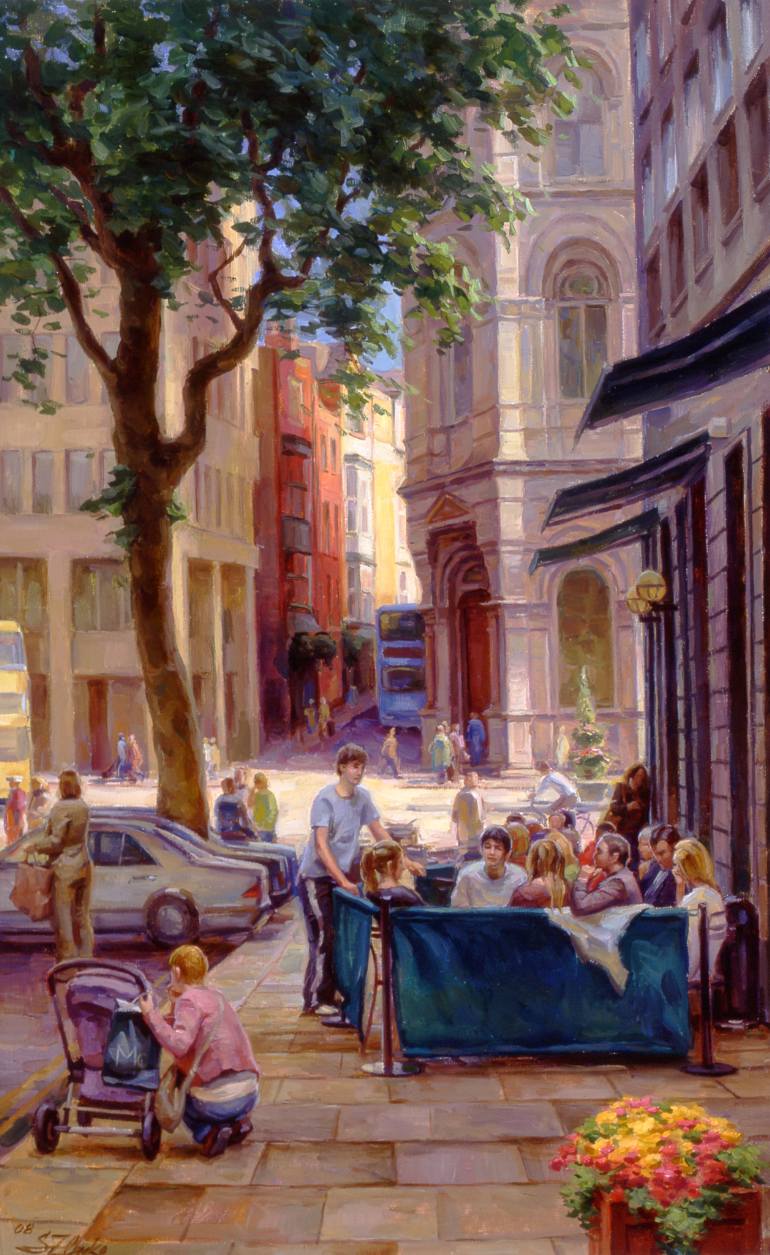 770x1255 Saatchi Art Coffee Time. Foster Place. Dublin. Painting By - Painting City Place