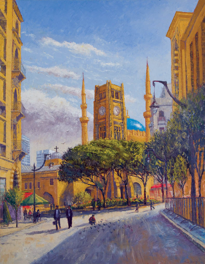 850x1093 Tom Young Painting In Lebanon The Polymath Perspective - Painting City Place