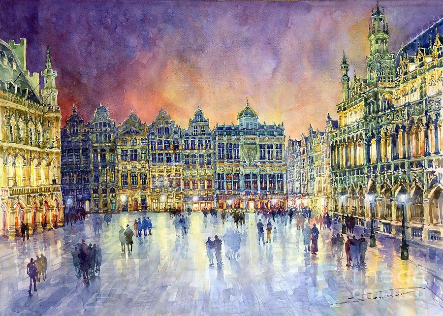 900x642 Belgium Paintings Fine Art America - Painting City Place