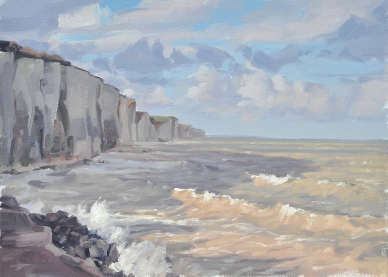 770x549 Saatchi Art Cliffs On The French Channel Coast Painting By Anne - Painting Cliffs