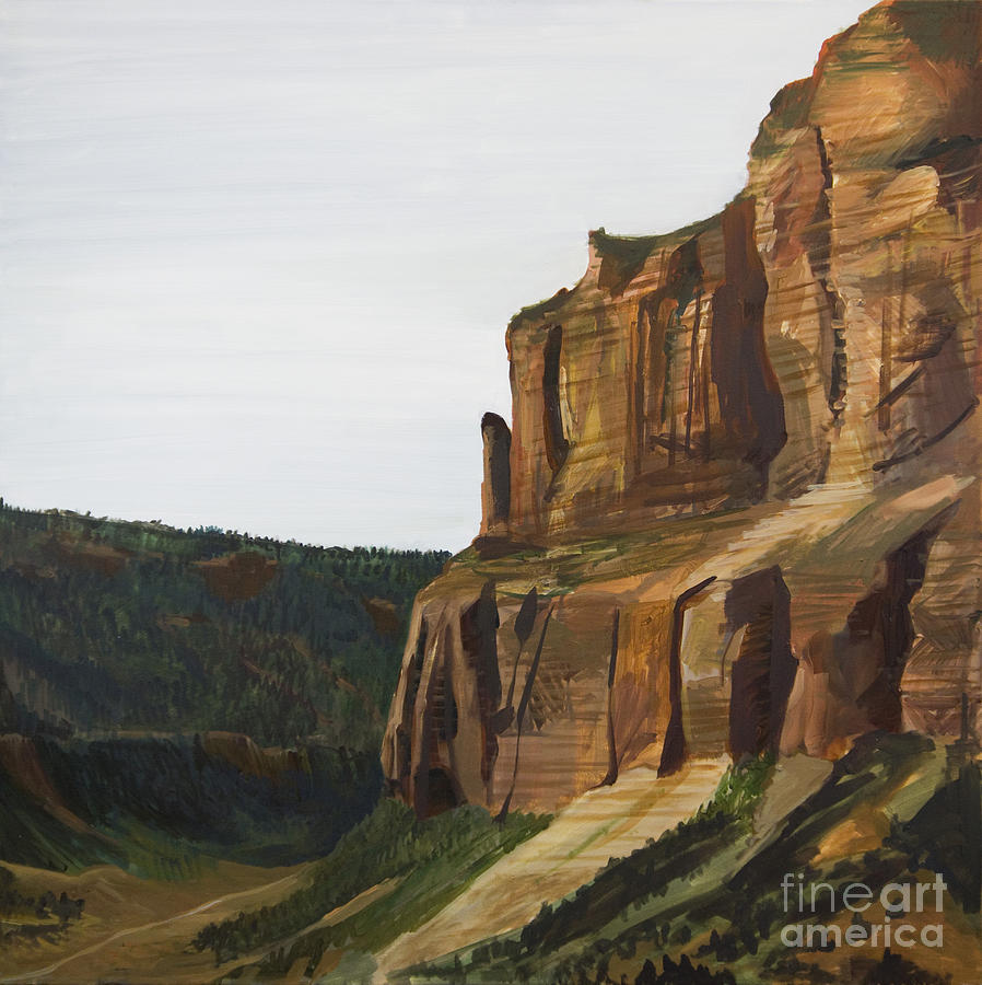 898x900 Wyoming Cliffs Painting By Richard Fritz - Painting Cliffs