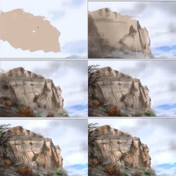600x600 How To Paint Rock Cliff Sky Painting Amp Drawing Tutorial - Painting Cliffs