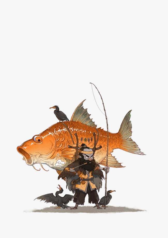 650x920 Hand Painted Painting Carp, Traditional Chinese Painting, Color - Painting Clipart
