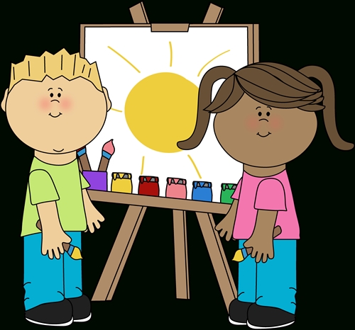 500x466 Children Painting Clipart - Painting Clipart