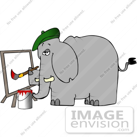 450x450 Artist Elephant Creating A Painting Clipart - Painting Clipart Free