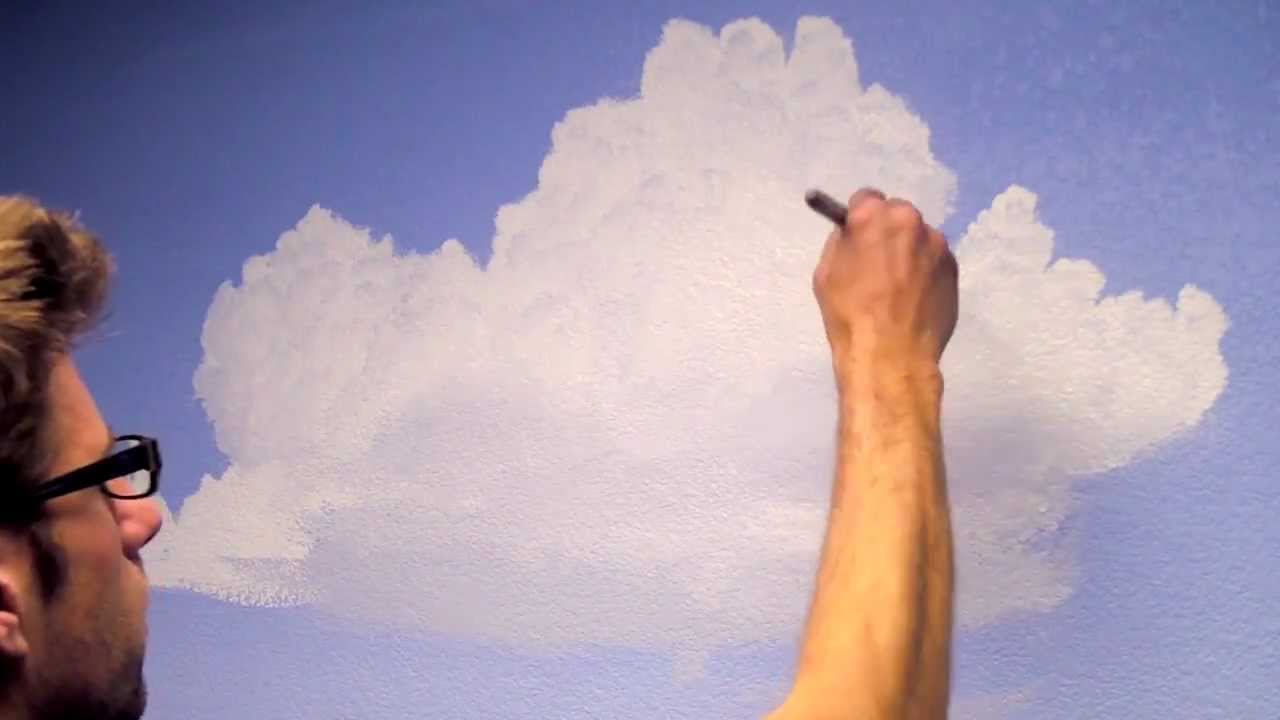 1280x720 How To Paint Clouds In A Room - Painting Cloud On Wall