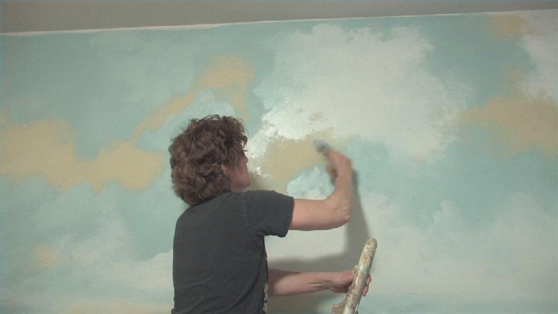 800x450 Diy Painting Clouds Ceiling Painting Clouds On Walls Wall Stencils - Painting Cloud On Wall