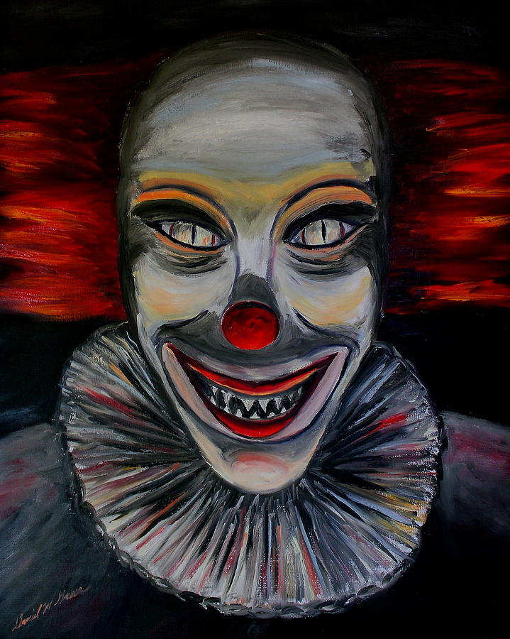 719x900 Evil Clown Painting By Daniel W Green - Painting Clown