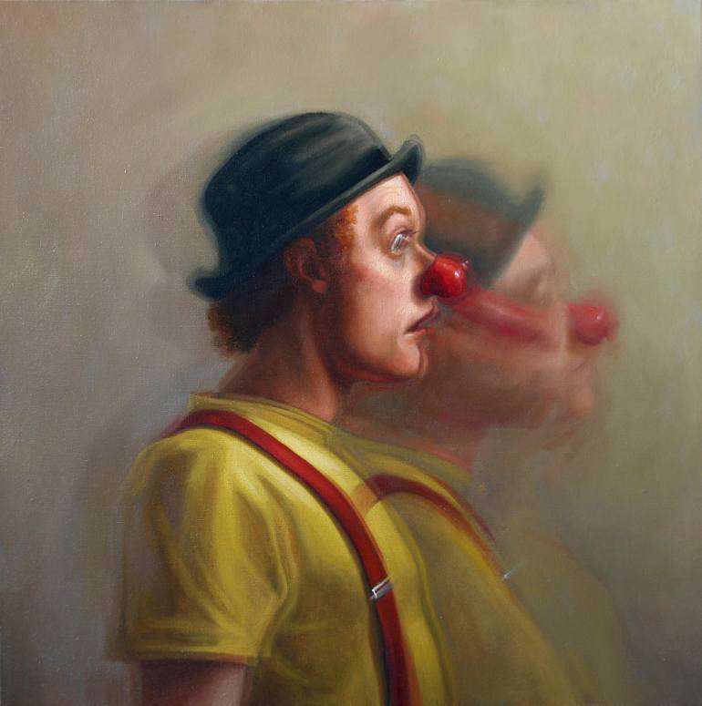770x775 Saatchi Art Pip The Clown Painting By Klaas Hart - Painting Clown