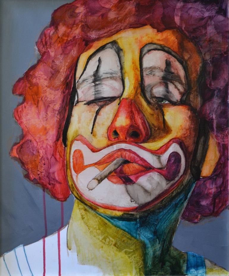 770x927 Saatchi Art Watercolour Clown Painting By Jason Balducci - Painting Clown
