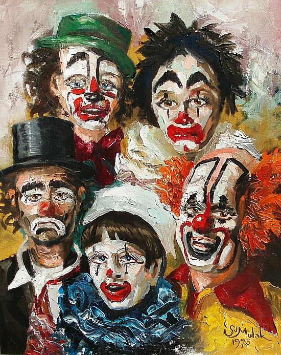 550x693 Art Now And Then Clown Paintings - Painting Clown