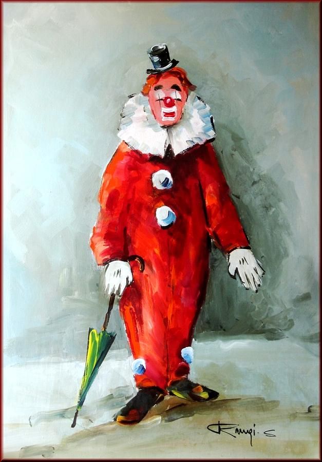 627x900 The Clown Painting ~send In The Clowns~ Famous - Painting Clown