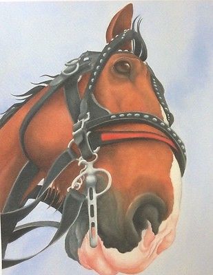 309x400 Heavy Horse Clydesdale Shire Painting Fine Art Giclee Print - Painting Clydesdale