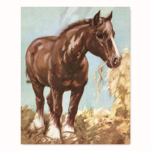 500x500 Horse Wall Art, Clydesdale Print (Boy Baby Nursery - Painting Clydesdale
