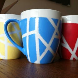 250x250 Tape Painted Coffee Mugs Crafthubs - Painting Coffee Mugs