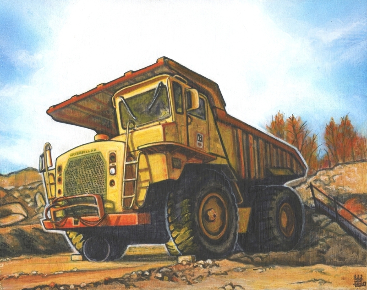 1200x949 Painting Heavy Hauler (Original Art By - Painting Construction Equipment