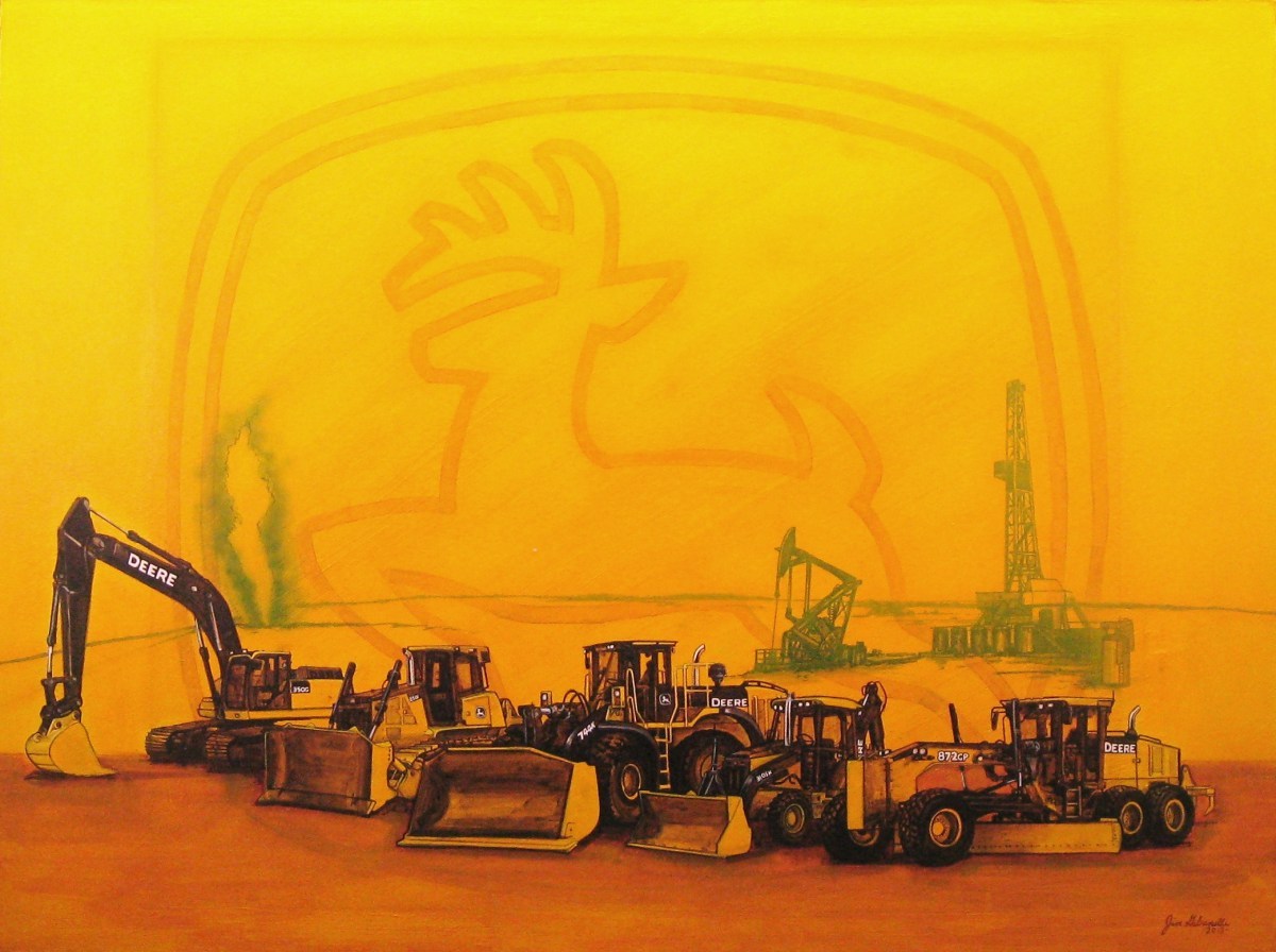 1200x896 Painting John Deere Heavy Equipment (Original Art By - Painting Construction Equipment