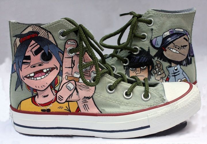 720x502 Gorillaz Shoes Custom Cartoon Converse Unique Birthday Gift - Painting Converse