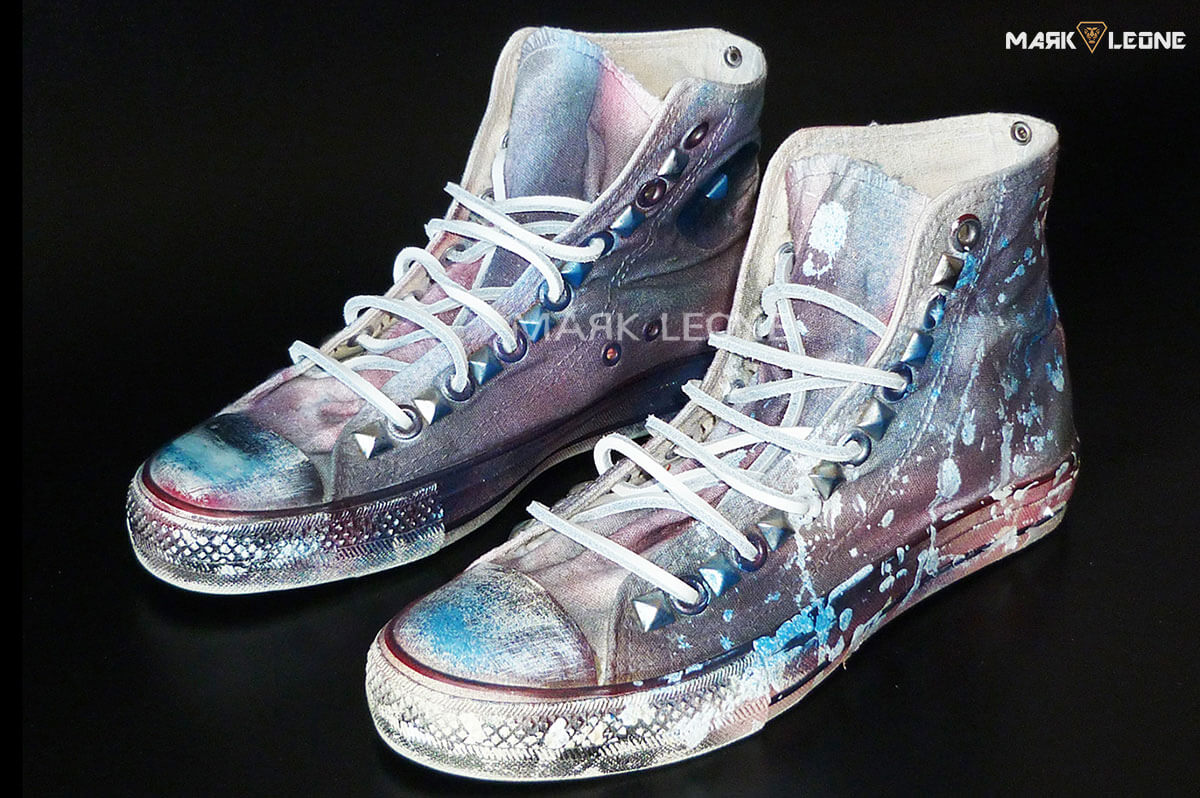 1200x798 Handmade Custom Converse All Star Splash Painting Leather Laces - Painting Converse
