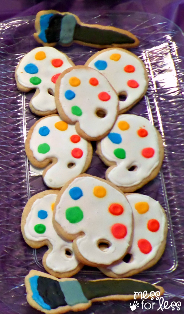 735x1258 Paint Palette Cookies For An Art Party - Painting Cookies