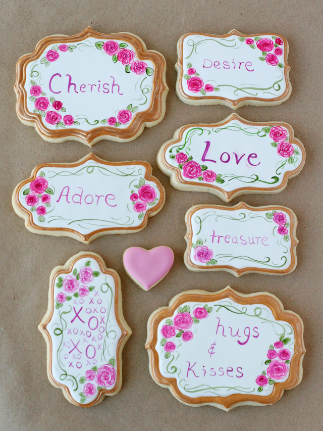 640x853 Handpainted Valentine's Cookies Glorious Treats - Painting Cookies