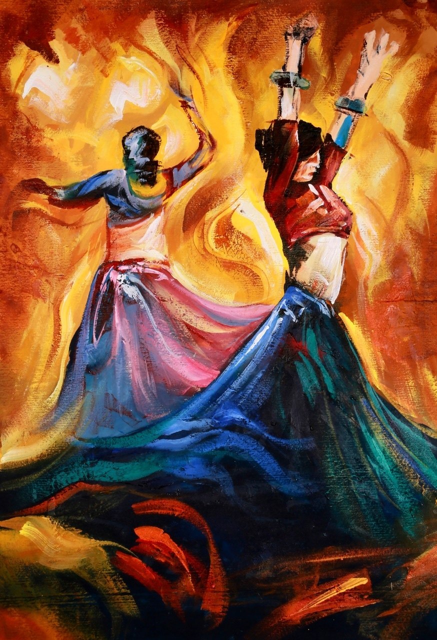 874x1280 Buy Lost In The Beat Of Heart 02 By Community Artists Group@ Rs - Painting Couple Dancing