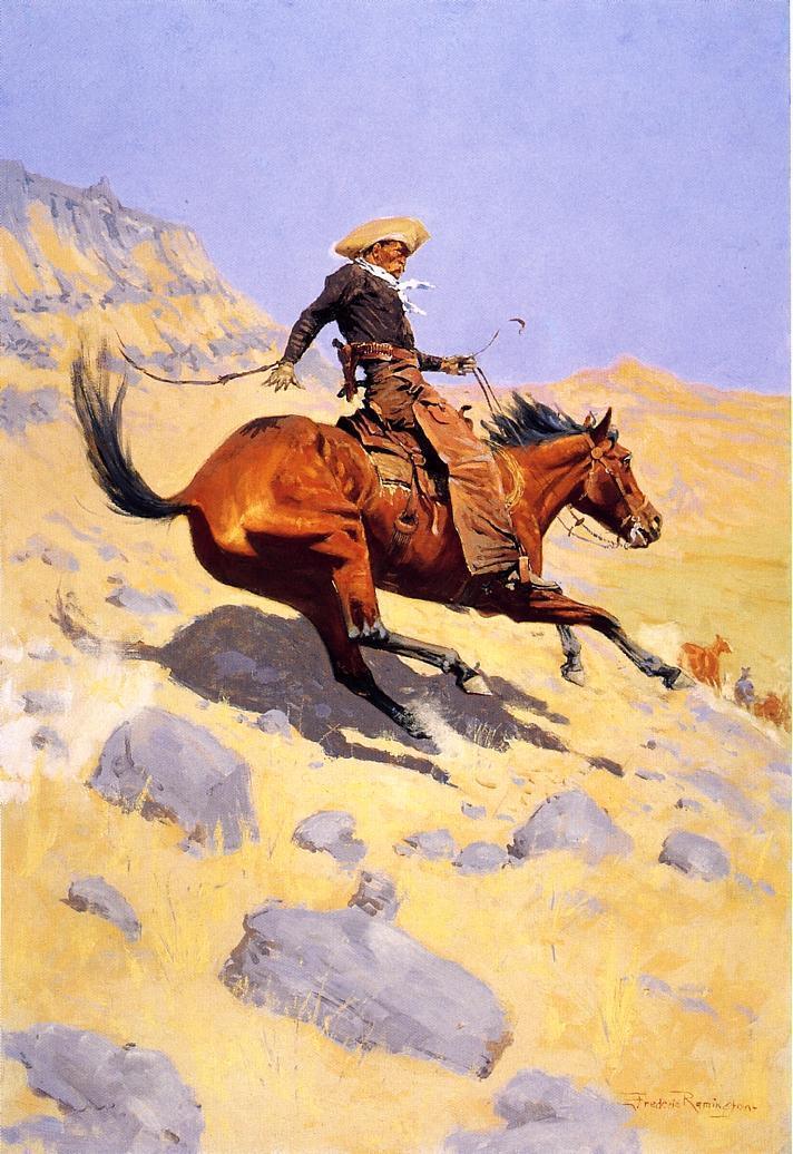 712x1036 Frederic Remington The Cowboy Painting Framed Paintings For Sale - Painting Cowboy