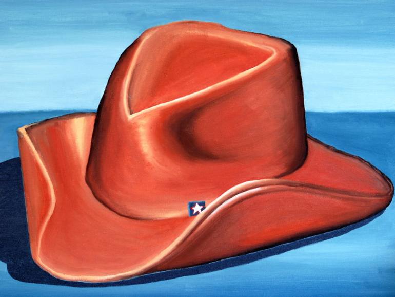 770x578 Saatchi Art Cowboy Hat Ready Painting By Ted Hess - Painting Cowboy Hats