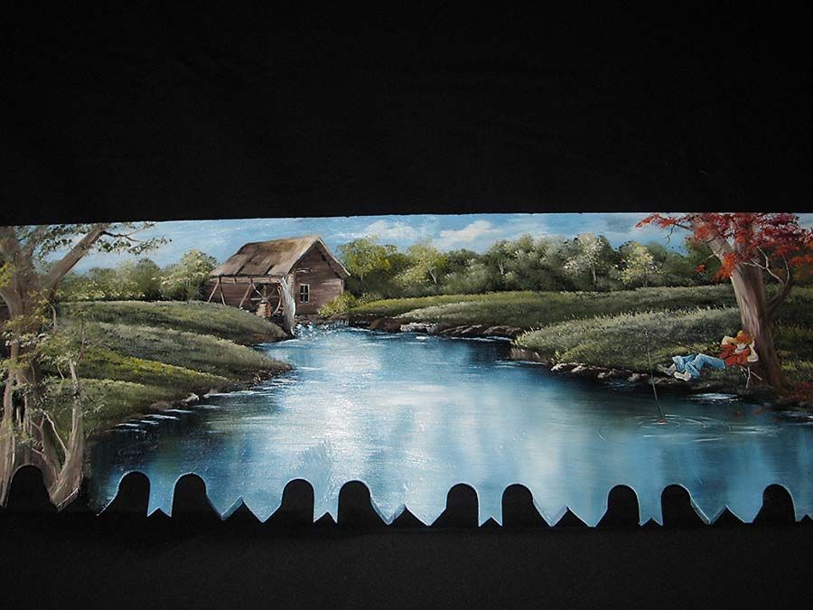 900x675 Four Seasons Crosscut Saw Painted Saws Blade - Painting Crosscut Saw