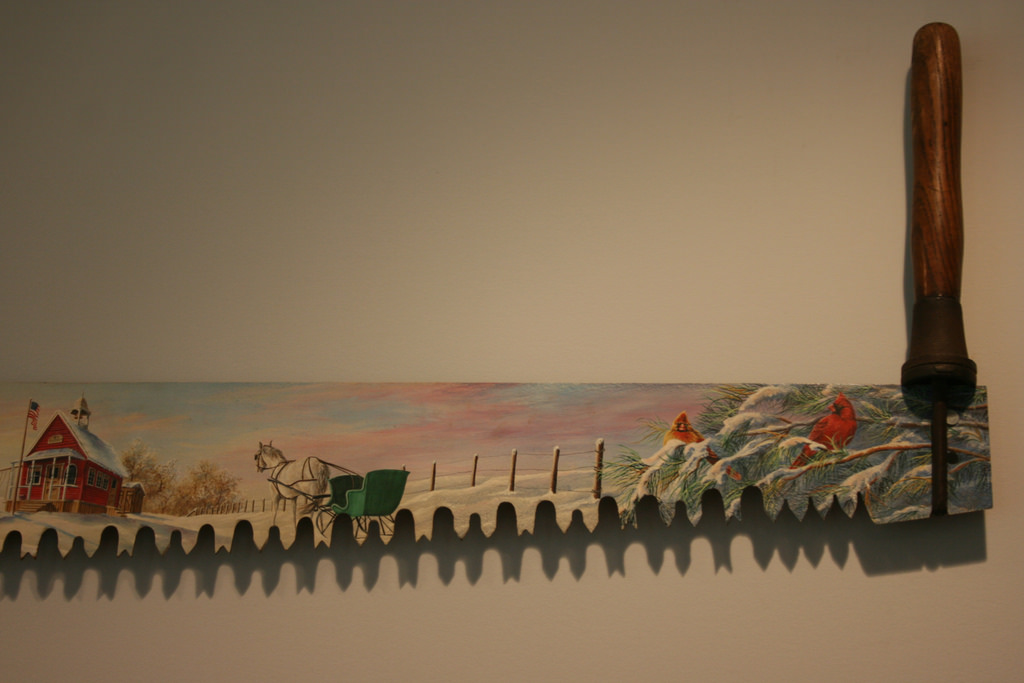 1024x683 1996 Cross Cut Saw Painting Close Up View Of The Right - Painting Crosscut Saw