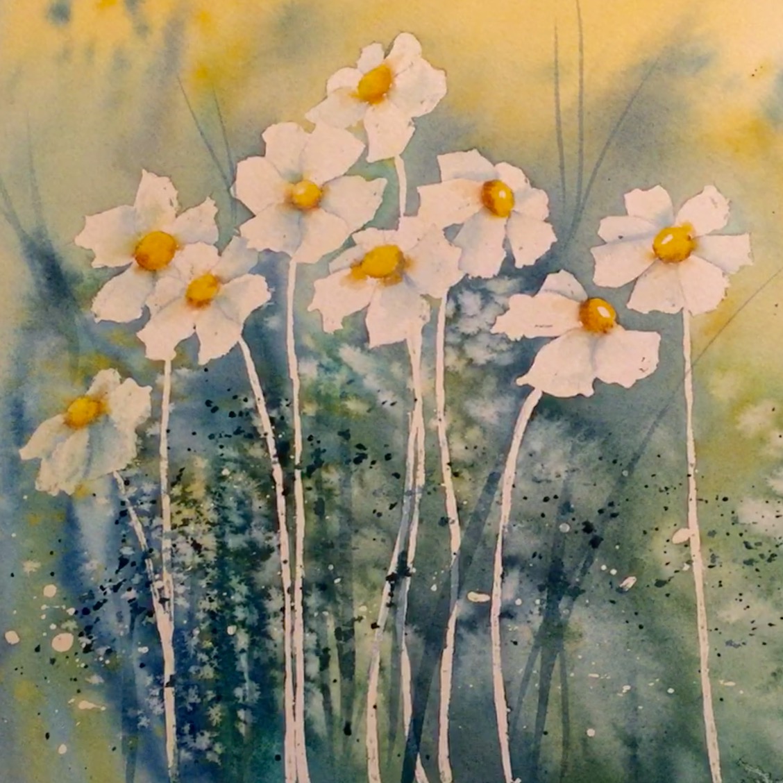 1128x1128 How To Paint A Daisy In Watercolor - Painting Daisy