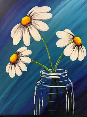 300x400 Mason Daisy Painting On Canvas - Painting Daisy