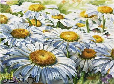 381x282 Watercolor Painting Demonstration - Painting Daisy