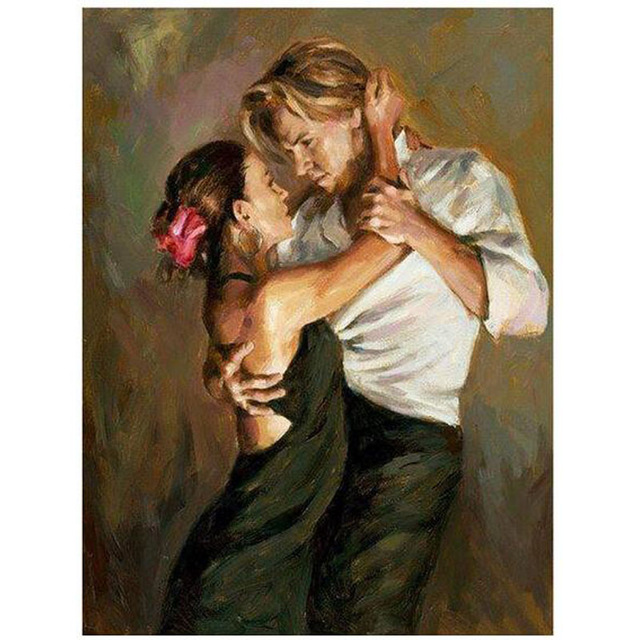 640x640 Diy 5d Diamond Painting Cross Stitch Dancing Couple Pictures - Painting Dancing Couple