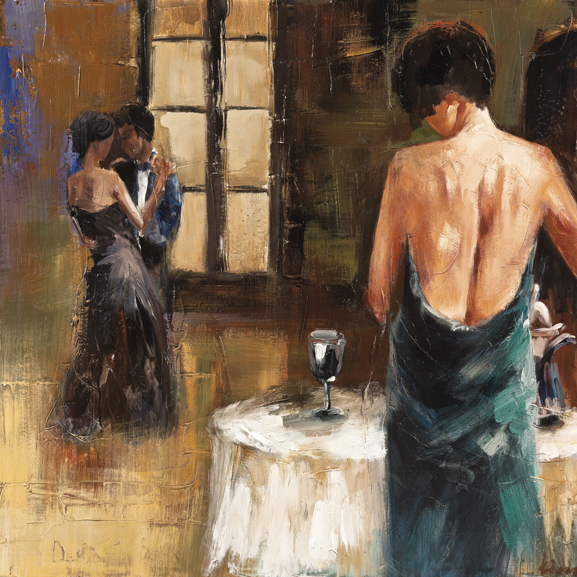 1160x1160 Pharmore Hand Painted Oil On Canvas Dancing Couple Print Next - Painting Dancing Couple