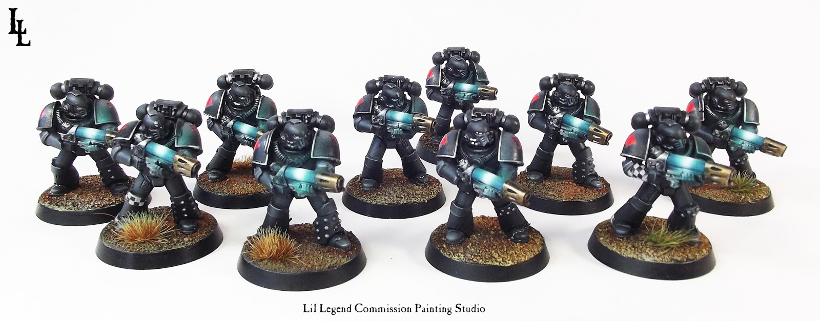 1600x627 Dark Angels Heresy Plasma Support Squad Commission ~ Lillegend - Painting Dark Angels