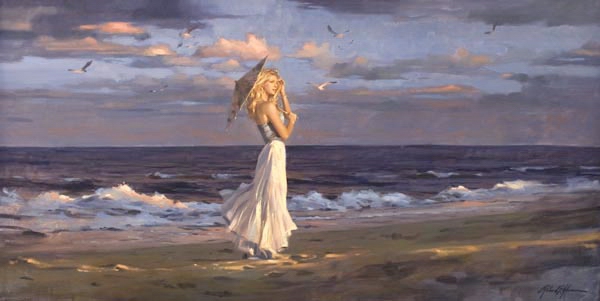 600x301 Richard Johnson Art Waves Of Dawn Richard Johnson Original Painting - Painting Dawn