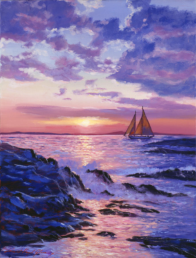 682x900 Sail At Dawn Painting By David Lloyd Glover - Painting Dawn