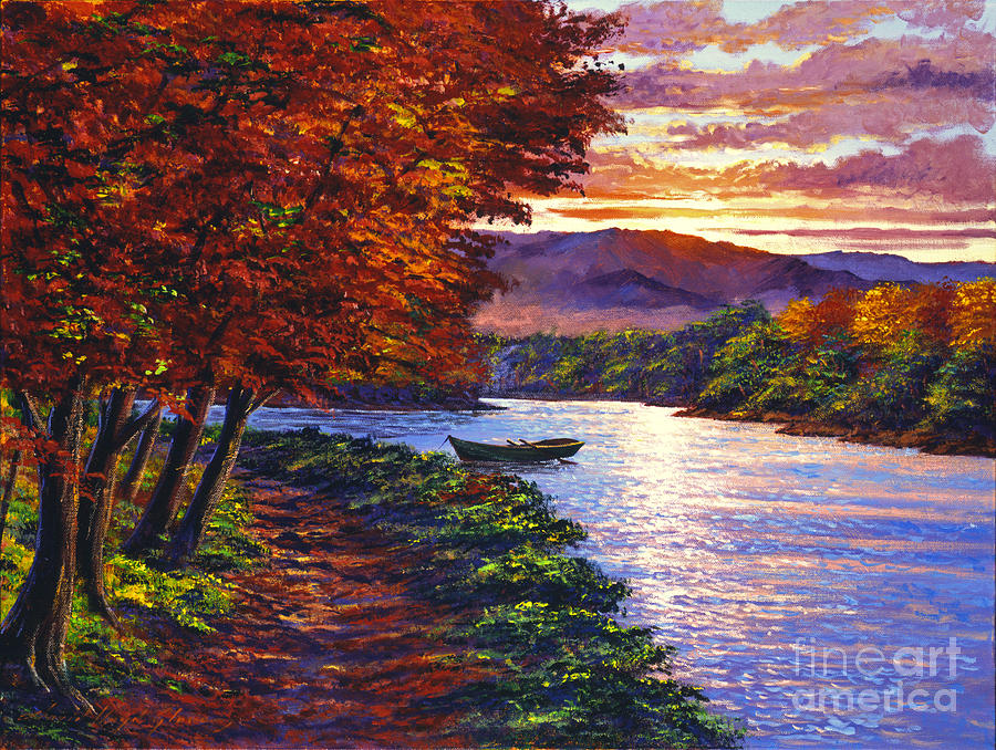 900x678 Dawn On The River Painting By David Lloyd Glover - Painting Dawn
