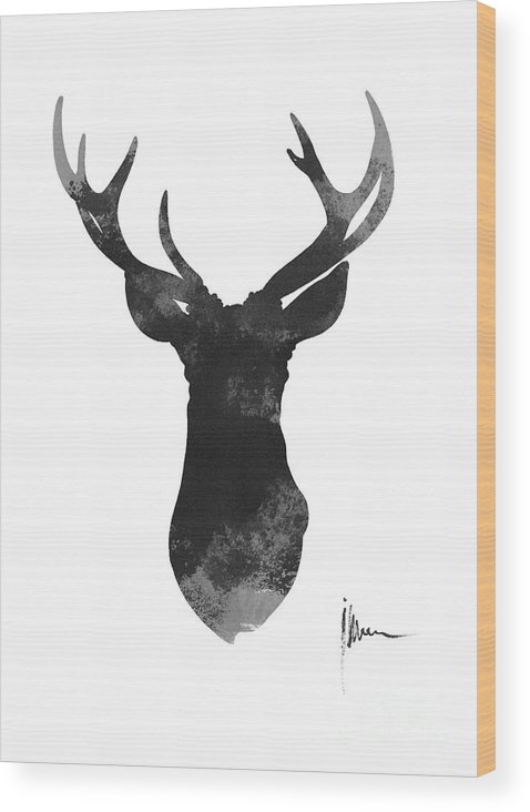 478x732 Deer Antlers Watercolor Painting Art Print Wood Print By Joanna - Painting Deer Antlers