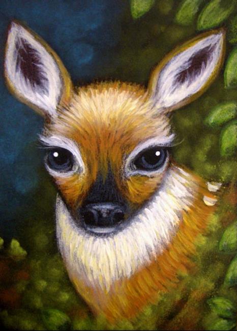 466x650 Fantasy Fawn Deer Big Eyes - Painting Deer Eyes
