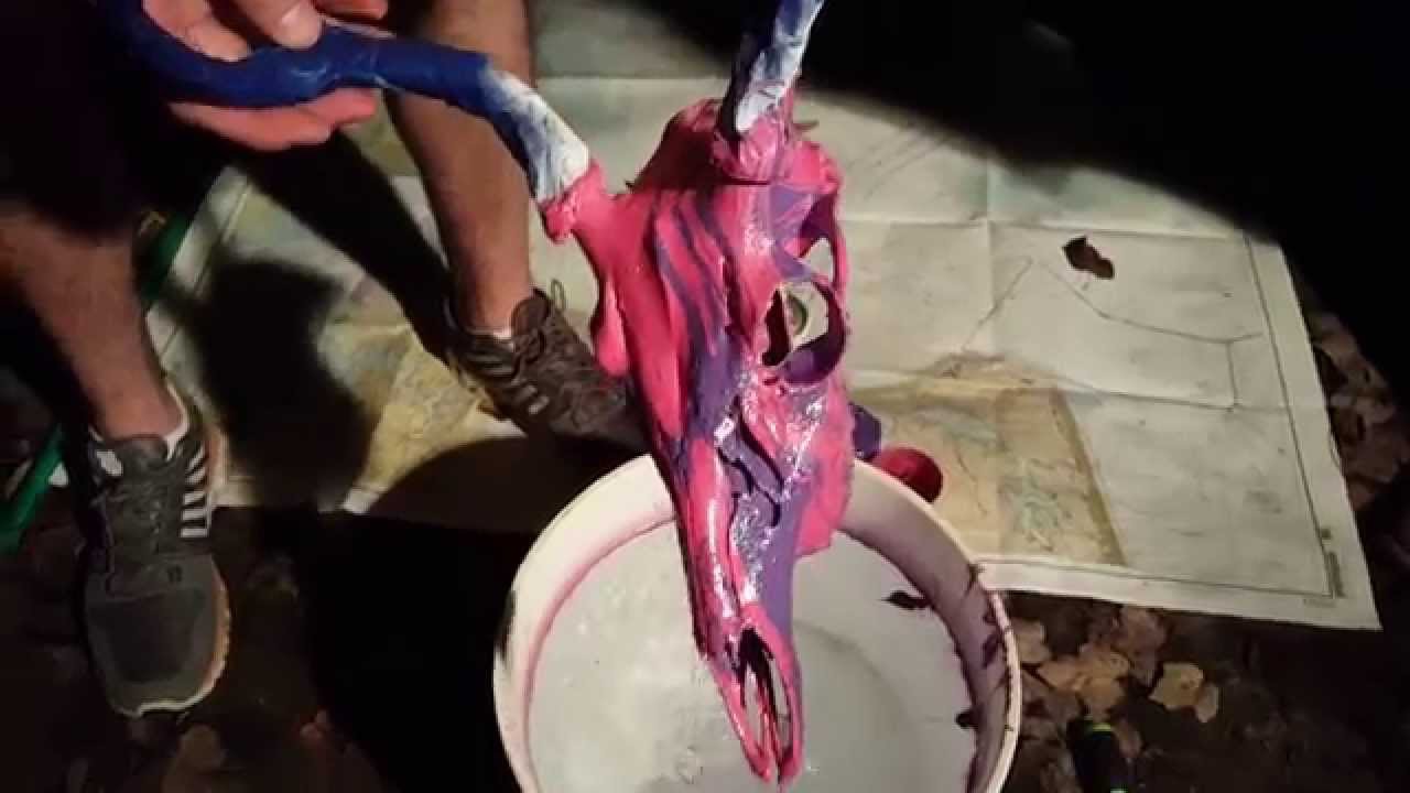 1280x720 Spray Paint Deer Skull Dip - Painting Deer Skull