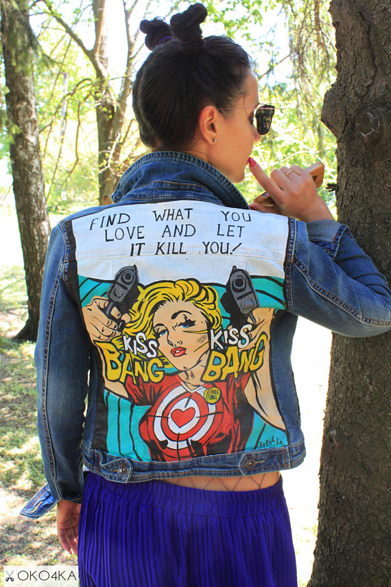 570x855 Hand Painted - Painting Denim Jacket